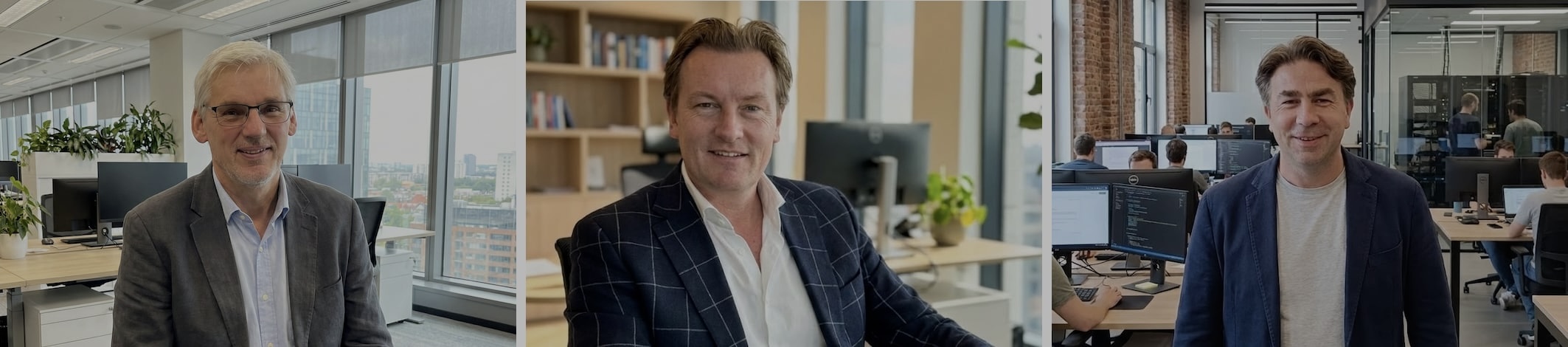 Peter Jurg (CEO), Jan van Veldhuizen (CCO) en Albert-Jan Stevens (CTO)